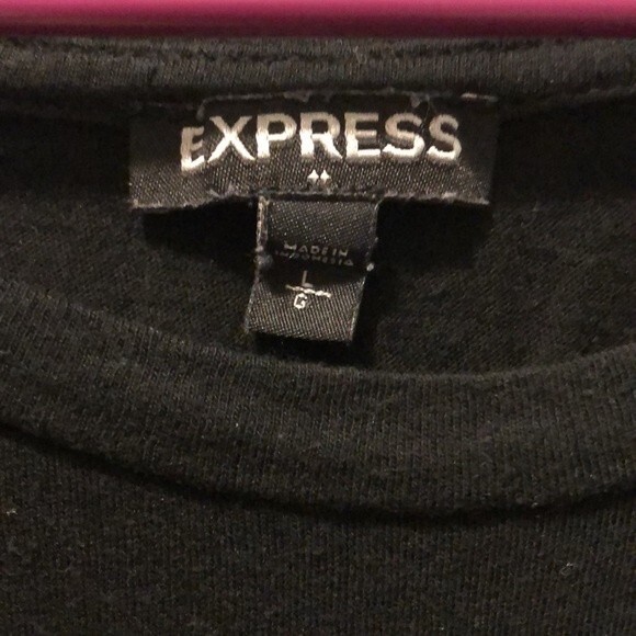 Express blouse size large black with floral paisley bottom - Picture 5 of 6